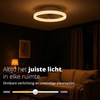 FlinQ AeroGlow Smart Plafondventilator met Verlichting – Slimme Ventilator met App & Afstandsbediening