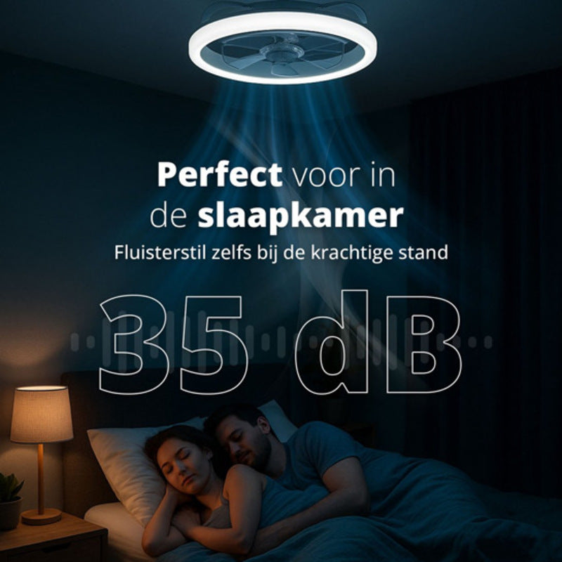 FlinQ AeroGlow Smart Plafondventilator met Verlichting – Slimme Ventilator met App & Afstandsbediening