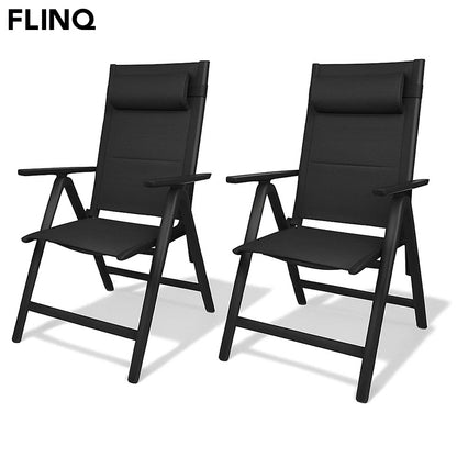 Vylora – Set van 2 Aluminium Tuinstoelen – Lichtgewicht, inklapbaar & verstelbaar