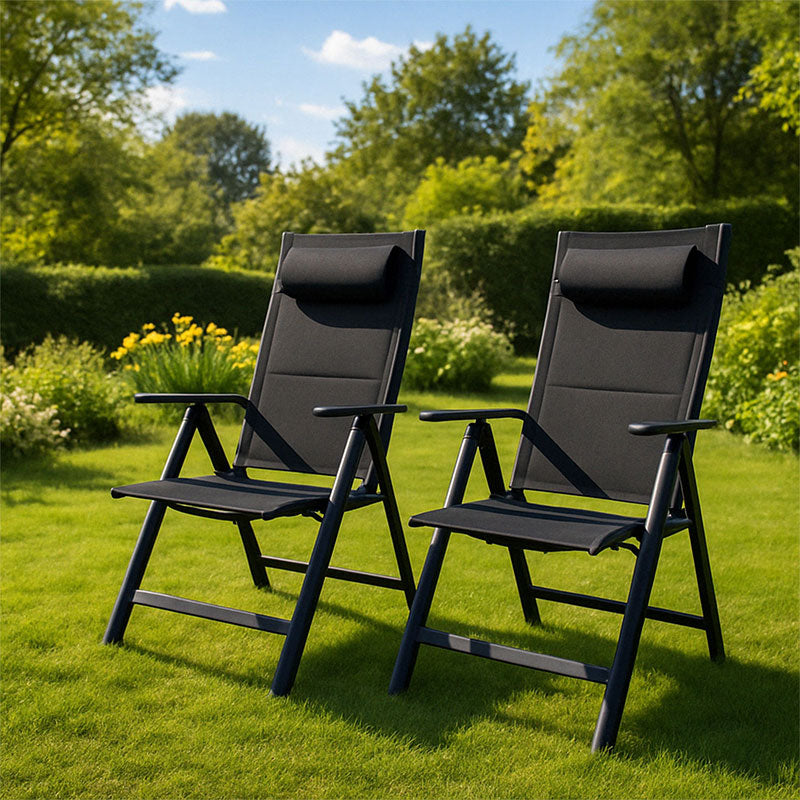 Vylora – Set van 2 Aluminium Tuinstoelen – Lichtgewicht, inklapbaar & verstelbaar