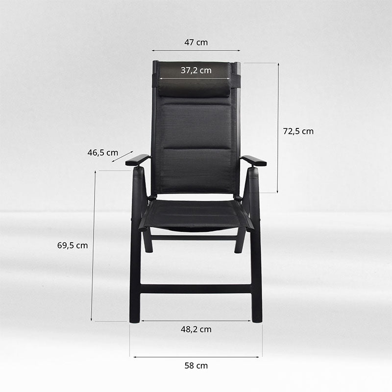 Vylora – Set van 2 Aluminium Tuinstoelen – Lichtgewicht, inklapbaar & verstelbaar