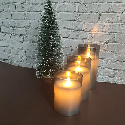 Smoked Glass LED Candle – Verkrijgbaar in Zilver en Goud