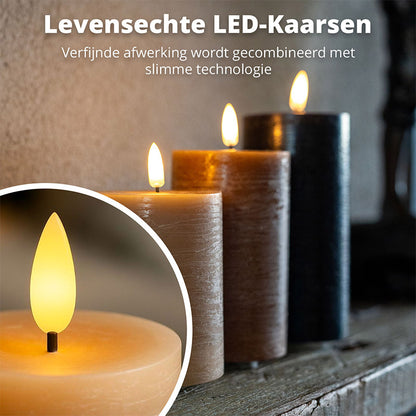 LED Rechargeable Pilar Candles – Warm Neutrals / Classic Earth / Urban Nights