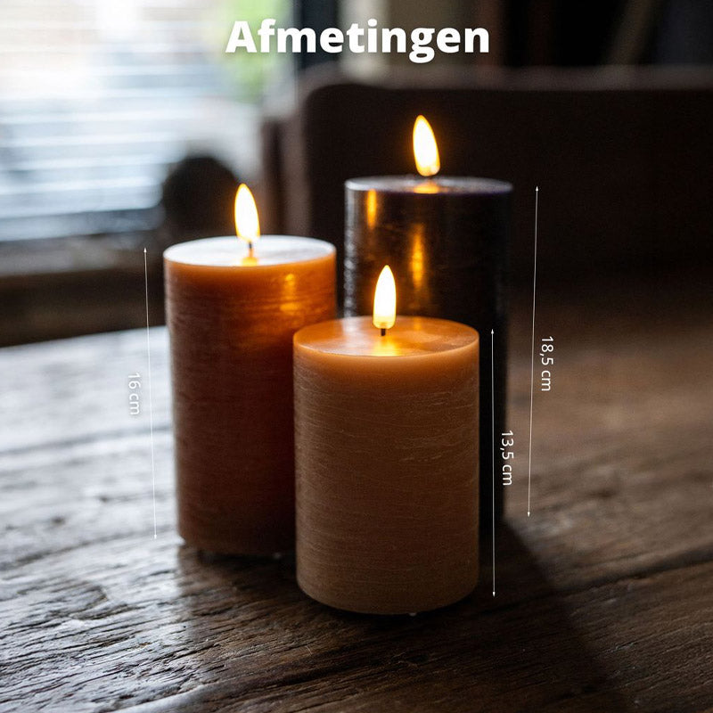 LED Rechargeable Pilar Candles – Warm Neutrals / Classic Earth / Urban Nights