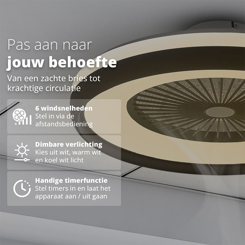 FlinQ LumiFan – Plafondventilator met licht (Normaal & Smart variant)