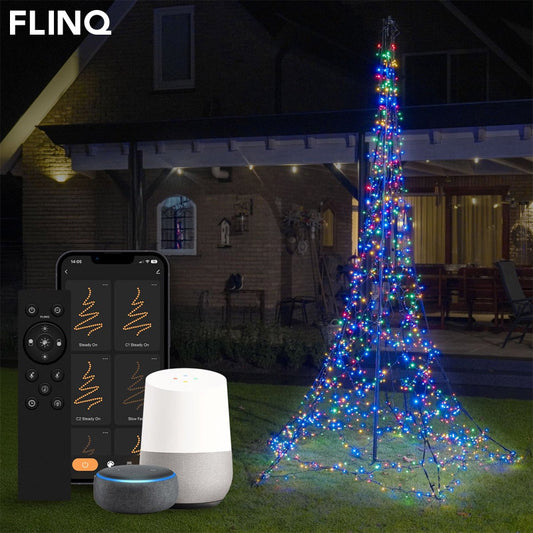 Slimme Kerstboom 1200 LED Vlaggenmast 3 Meter