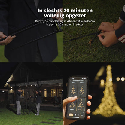 Slimme Kerstboom 1200 LED Vlaggenmast 3 Meter