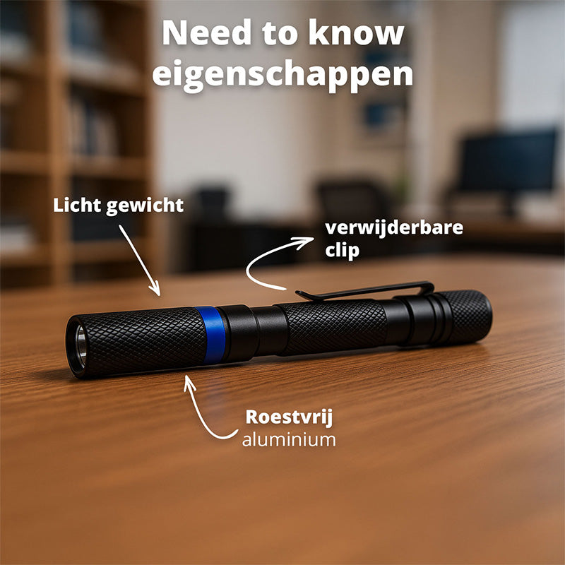 Duopack FlinQ Pen Zaklamp - 100 Lumen – Compact, Krachtig & Betrouwbaar