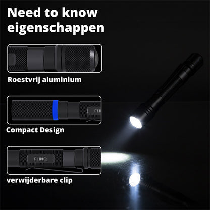 Duopack FlinQ Pen Zaklamp - 100 Lumen – Compact, Krachtig & Betrouwbaar