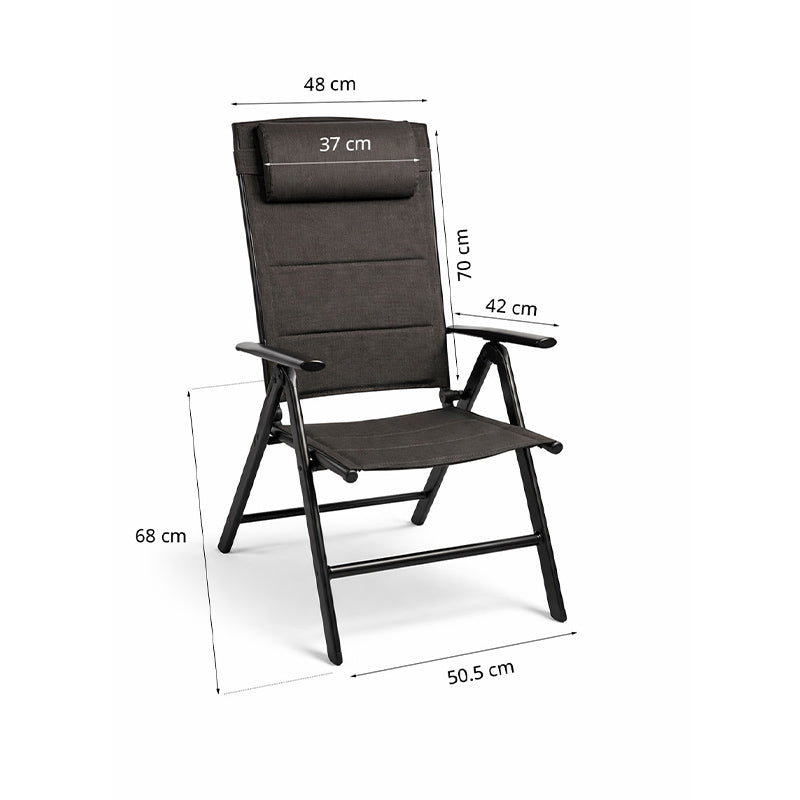 FlinQ Verstelbare Tuinstoel Luma 2-Pack – Luxe Inklapbare Campingstoelen met 7 Standen
