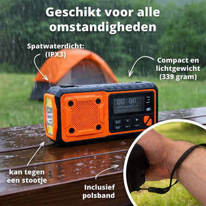 FlinQ RescueWave Noodradio DAB+ Bluetooth – FM Emergency Radio met Powerbank