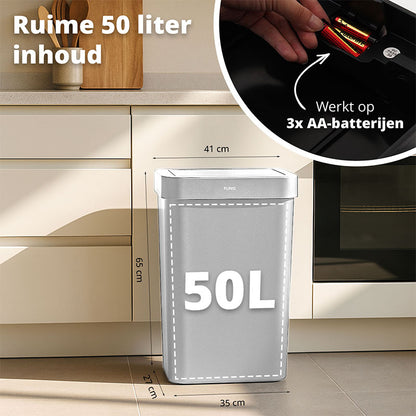 FlinQ Sensor Prullenbak Arvento 50L – Automatische Afvalbak met Sensor