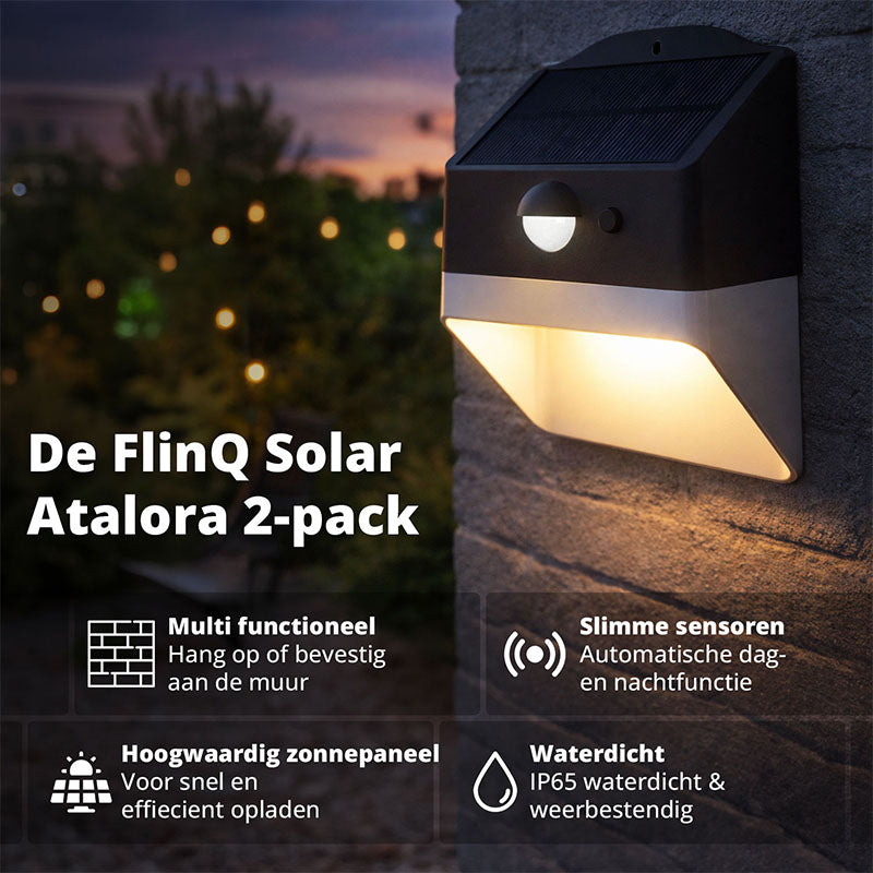 FlinQ Solar Light luma – Krachtige Solar Buitenverlichting met Bewegingssensor