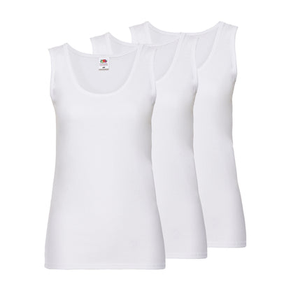 Fruit of the Loom 3-pack Dames Tanktop - Wit en Zwart