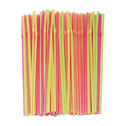 100-Stuks Gekleurde Plastic Rietjes – Feestelijk
