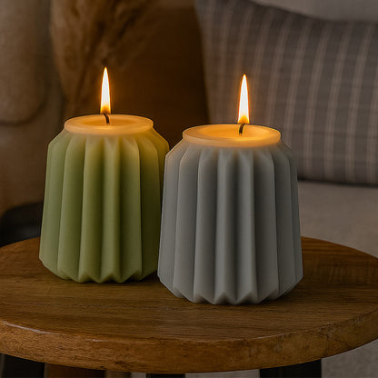 Figuurkaars – 10,5 cm – Grijsblauw of Lichtgroen