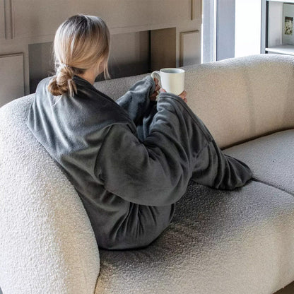 Plaid met Armen 150x200 cm – Antraciet & Taupe