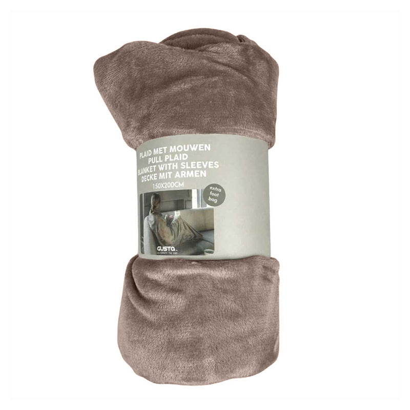 Plaid met Armen 150x200 cm – Antraciet & Taupe