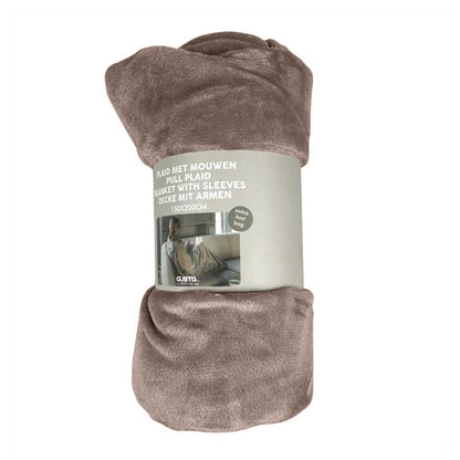 Plaid met Armen 150x200 cm – Antraciet & Taupe