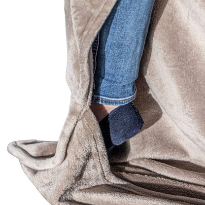 Plaid met Armen 150x200 cm – Antraciet & Taupe