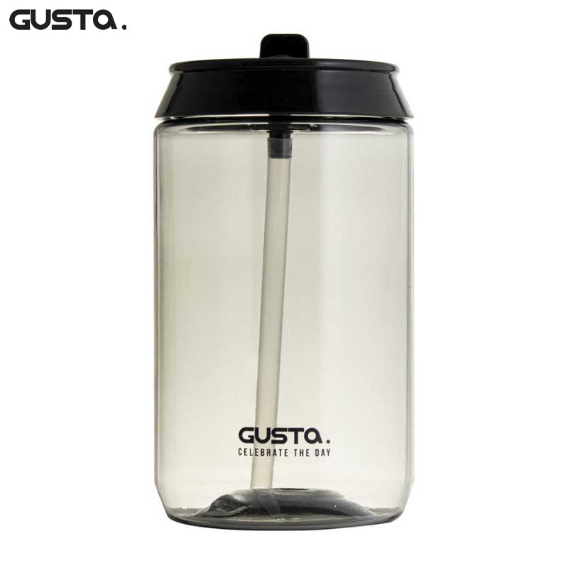 Waterfles – 400ml – Grijs Transparant met Zwarte Dop