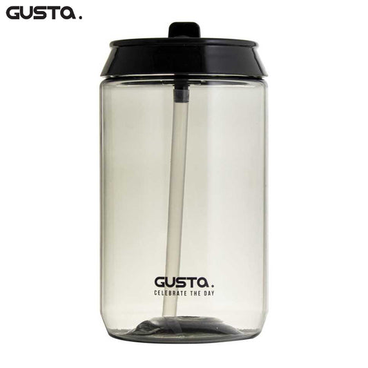 Waterfles – 400ml – Grijs Transparant met Zwarte Dop