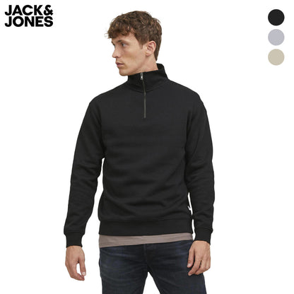 JACK & JONES Brody Sweat Half Zip – Heren Sweater met Rits – 3 Kleuren