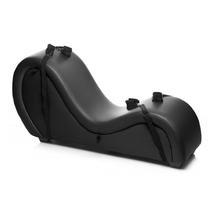 Kinky Seks Sofa met Boeien en Positie Kussens – Zwart BDSM Meubel