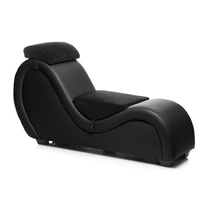 Kinky Seks Sofa met Boeien en Positie Kussens – Zwart BDSM Meubel