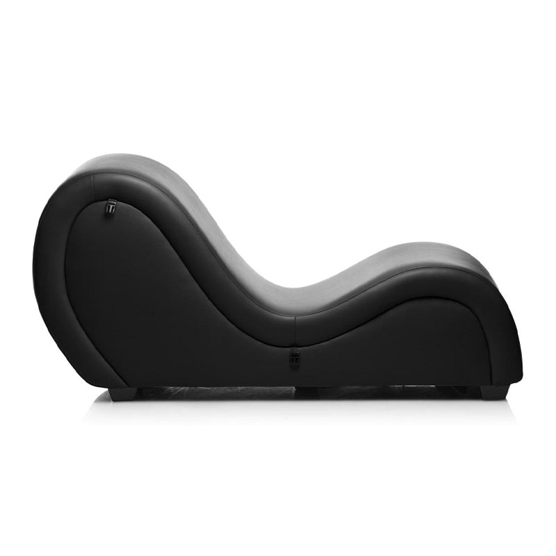 Kinky Seks Sofa met Boeien en Positie Kussens – Zwart BDSM Meubel