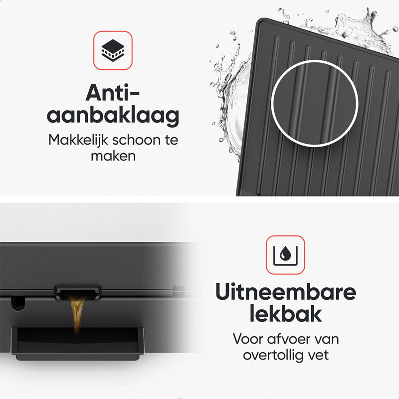 KitchenWell Contact Grill 2000W – Contactgrill, Tosti-ijzer & Tafelgrill in Één