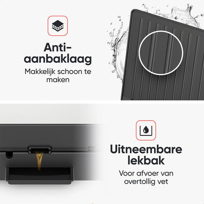 KitchenWell Contact Grill 2000W – Contactgrill, Tosti-ijzer & Tafelgrill in Één