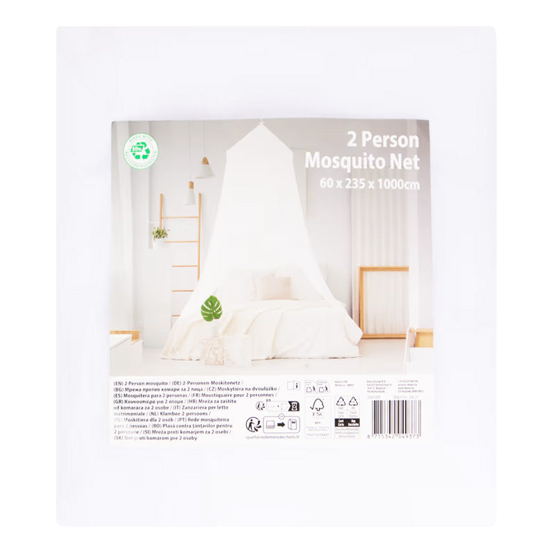 Klamboe 2-Persoons – Anti Muggen Muskietennet voor Bed met Pyramide Vorm