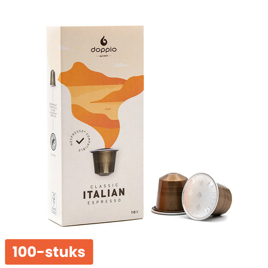 Doppio Espresso Classic Italian – 100 koffiecups voor echte espressoliefhebbers