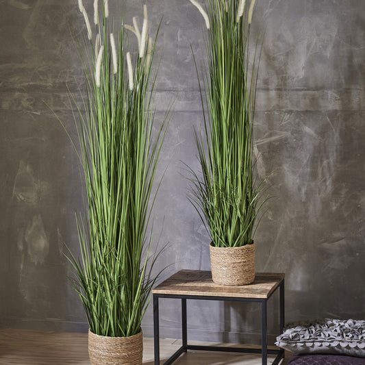 Kunst Pluimgras met Witte Pluimen – Elegante Sfeer zonder Onderhoud