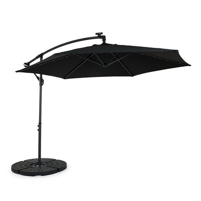 Hangende Parasol met LED Verlichting – Incl. Hoes – Antraciet