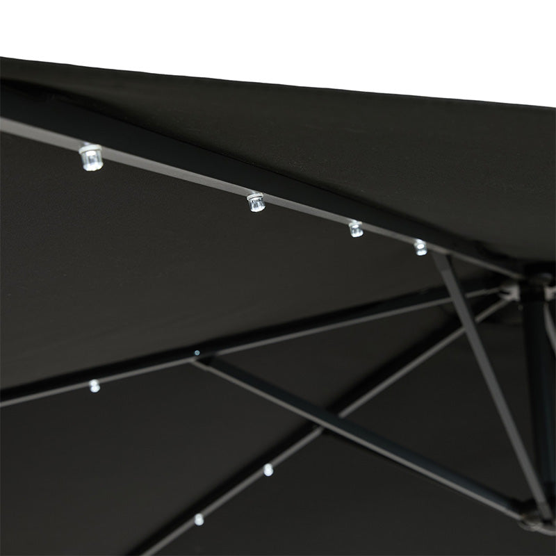 Hangende Parasol met LED Verlichting – Incl. Hoes – Antraciet