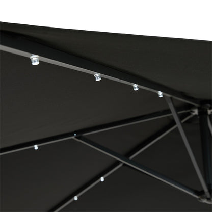 Hangende Parasol met LED Verlichting – Incl. Hoes – Antraciet