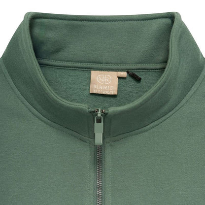 Half Zip Sweater in Navy, Duck Green & Fungi