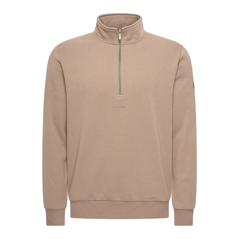 Half Zip Sweater in Navy, Duck Green & Fungi