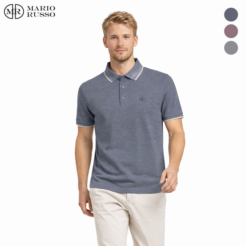 Mario Russo Polo Alessio Button-Up – Heren Polo van 100% Katoen met Tijdloze Stijl