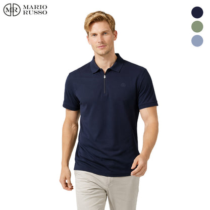 Mario Russo Polo Lorenzo Zipped – Heren Polo met Rits in Stijlvolle Kleuren