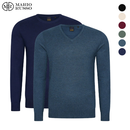 Round Neck en V-Neck Pullover: Stijlvolle Warmte voor de Winter