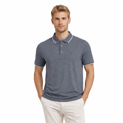 Mario Russo Polo Alessio Button-Up – Heren Polo van 100% Katoen met Tijdloze Stijl
