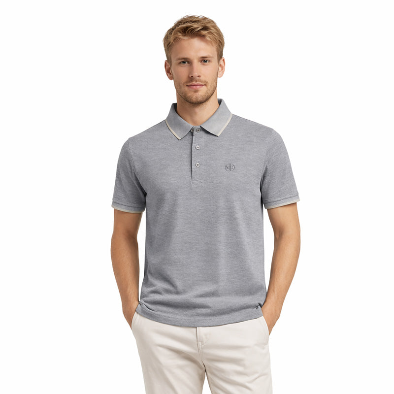 Mario Russo Polo Alessio Button-Up – Heren Polo van 100% Katoen met Tijdloze Stijl