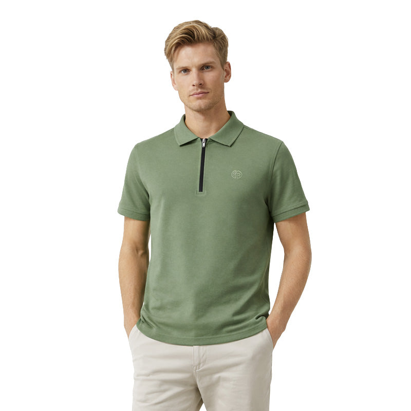 Mario Russo Polo Lorenzo Zipped – Heren Polo met Rits in Stijlvolle Kleuren