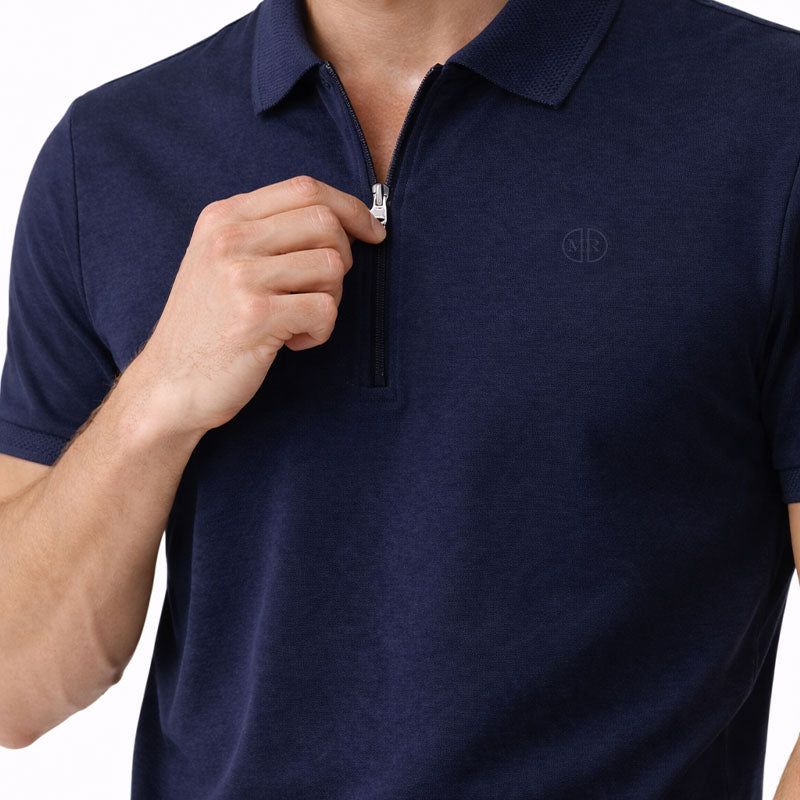 Mario Russo Polo Lorenzo Zipped – Heren Polo met Rits in Stijlvolle Kleuren