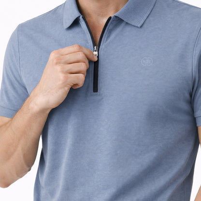 Mario Russo Polo Lorenzo Zipped – Heren Polo met Rits in Stijlvolle Kleuren