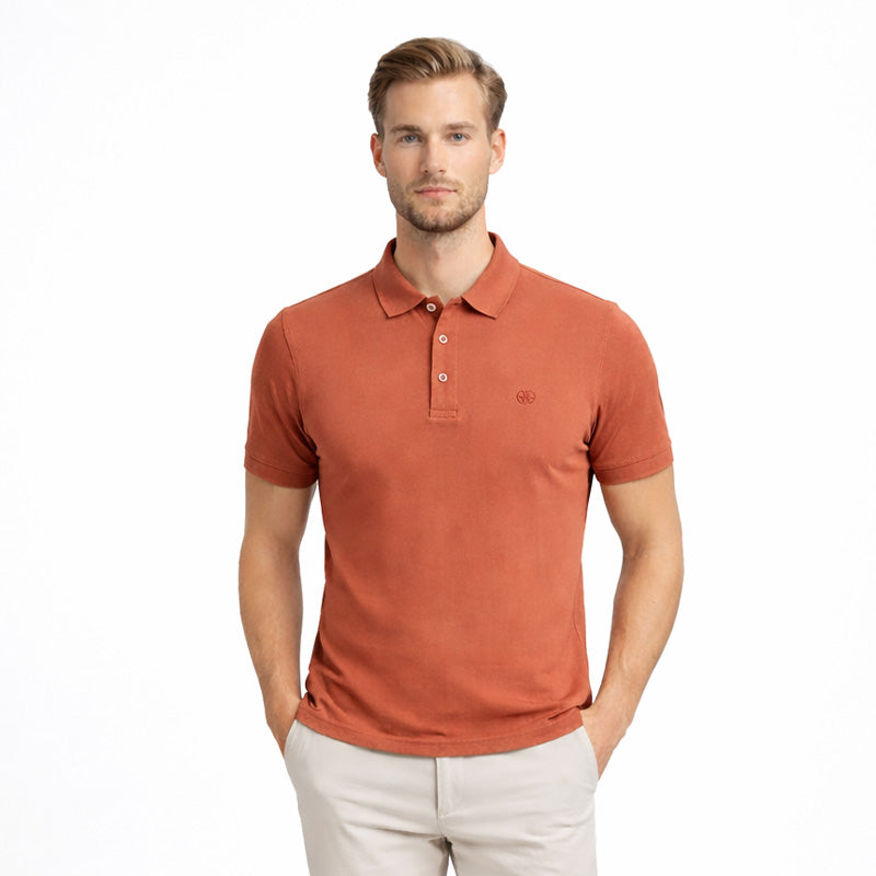 Mario Russo Polo Vittorio Button-Up – Heren Polo van 100% Katoen met Stijlvolle Knoopsluiting