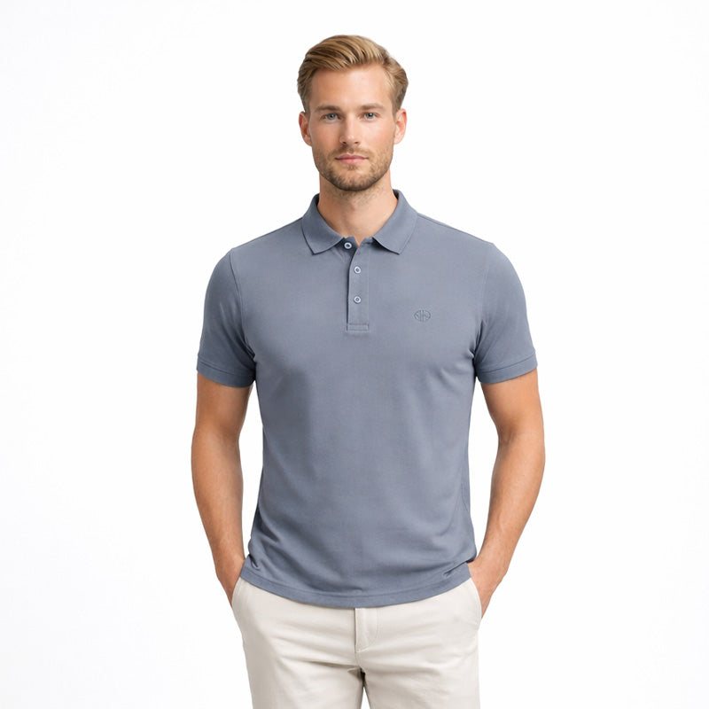Mario Russo Polo Vittorio Button-Up – Heren Polo van 100% Katoen met Stijlvolle Knoopsluiting